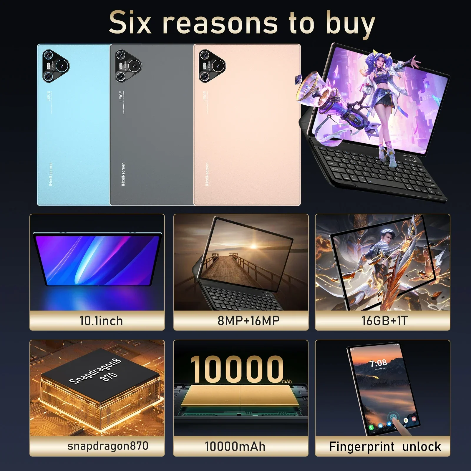 2024 Global Version Pad 9 Pro Snapdragon 8gen2 Android 13 Tablet PC 16GB+1TB 5G Dual SIM WIFI GPS 4K HD Full Screen Tabletas - Image 2